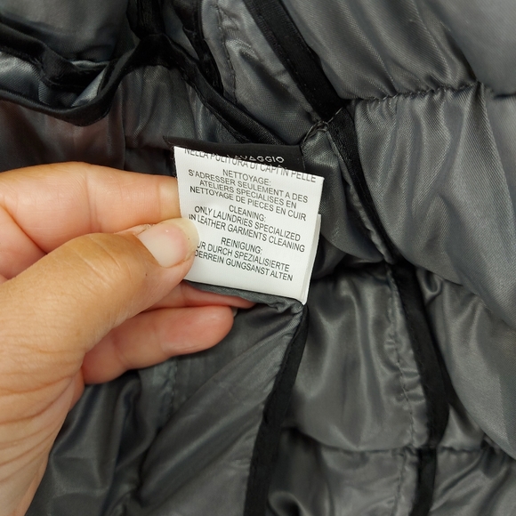 Roncarati lamb leather quilted bomber jacket with Alpaca Trim - Picture 12 of 16